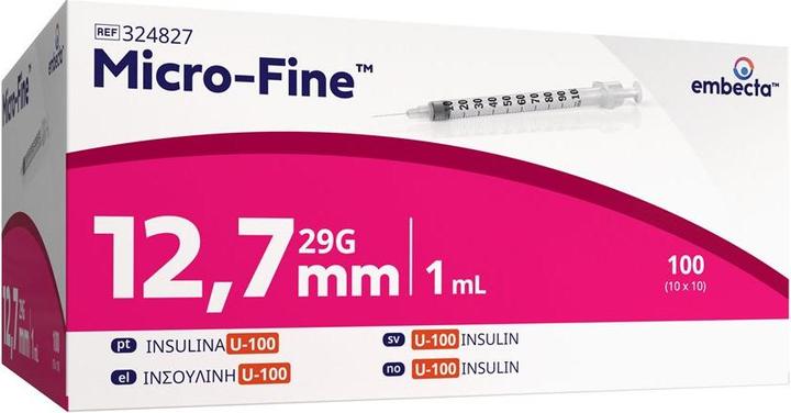 MICRO-FINE U100 Insulinspr 1.0ml 12.7mm 100 Stk