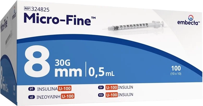 MICRO-FINE U100 Insulinspr 0.5ml 8mm 100 Stk